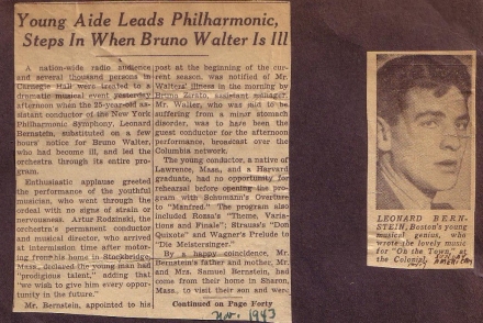 Leonard Bernstein's Carnegie Hall Debut