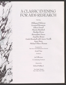 AmFAR Benefit Concert Program Performers Page