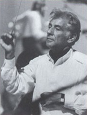 Leonard Bernstein conducting the studio orchestra for Trouble in Tahiti, London Weekend Television, 1973. 