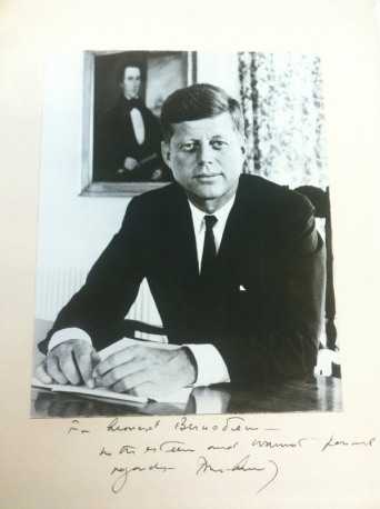 Signed photograph of President John F. Kennedy