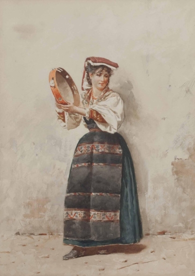 Tamborinspielerin. 19th Century.